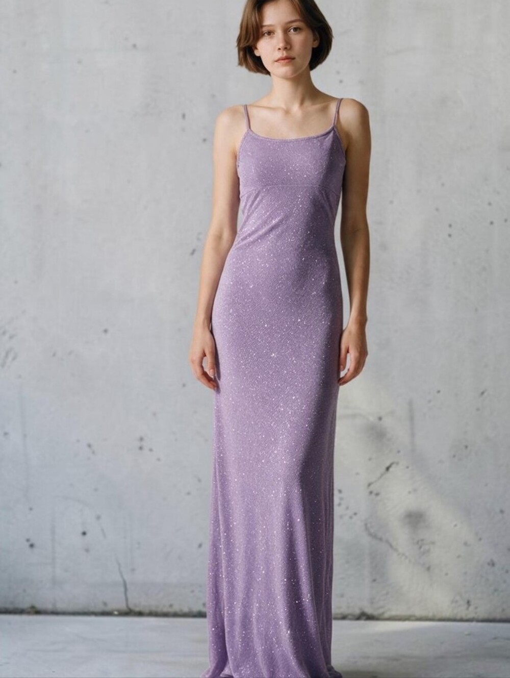 Sparkle Slip Maxi Dress in Lilac - Women's Evening Gown